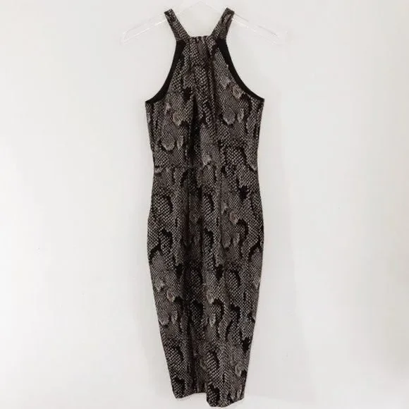 H&M | Dresses | Hm Exclusive Textured Brocade Snakeskin Print Halter Neck  Midi Dress Size 4 | Poshmark